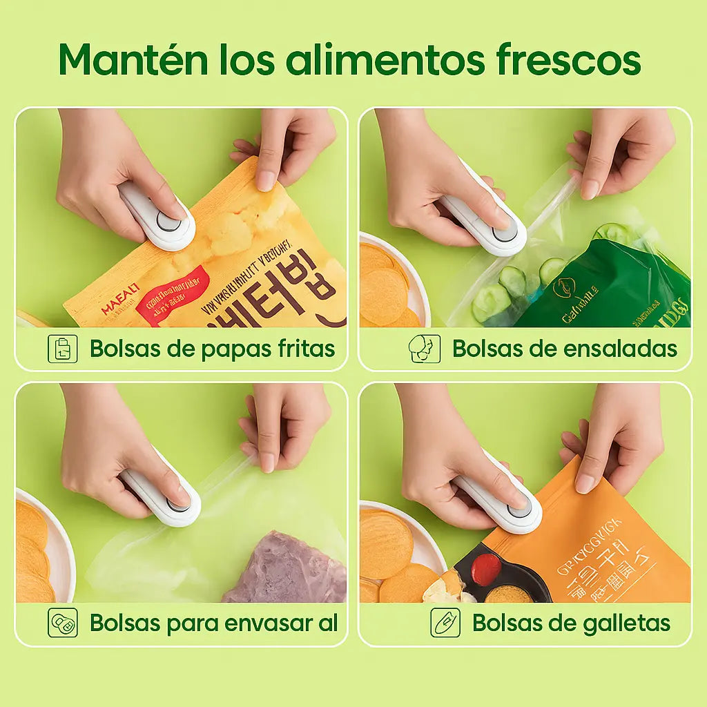 Mini Selladora Portátil. ¡Sella y Conserva con Frescura! PAGA 1 Y LLEVA 2