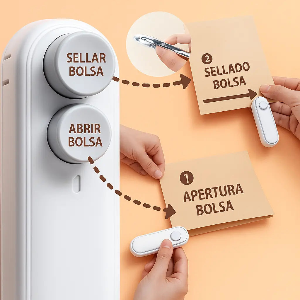 Mini Selladora Portátil. ¡Sella y Conserva con Frescura! PAGA 1 Y LLEVA 2