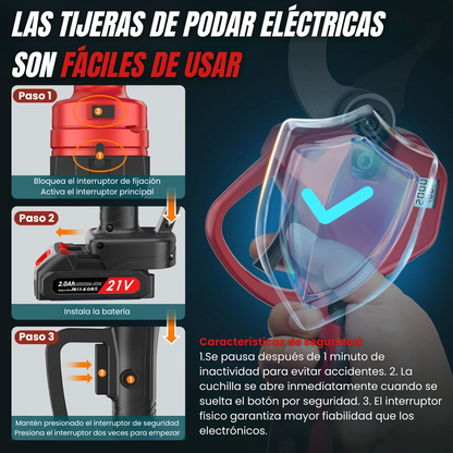 Tijeras Eléctricas para Podar: Potencia y Precisión en Cada Corte, ¡Ideal para Jardineros Profesionales y Amantes de la Jardinería!