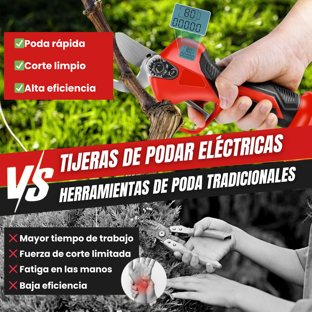 Tijeras Eléctricas para Podar: Potencia y Precisión en Cada Corte, ¡Ideal para Jardineros Profesionales y Amantes de la Jardinería!