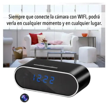 Cámara Espía en Reloj Despertador – Seguridad Discreta con WiFi y Visión Nocturna