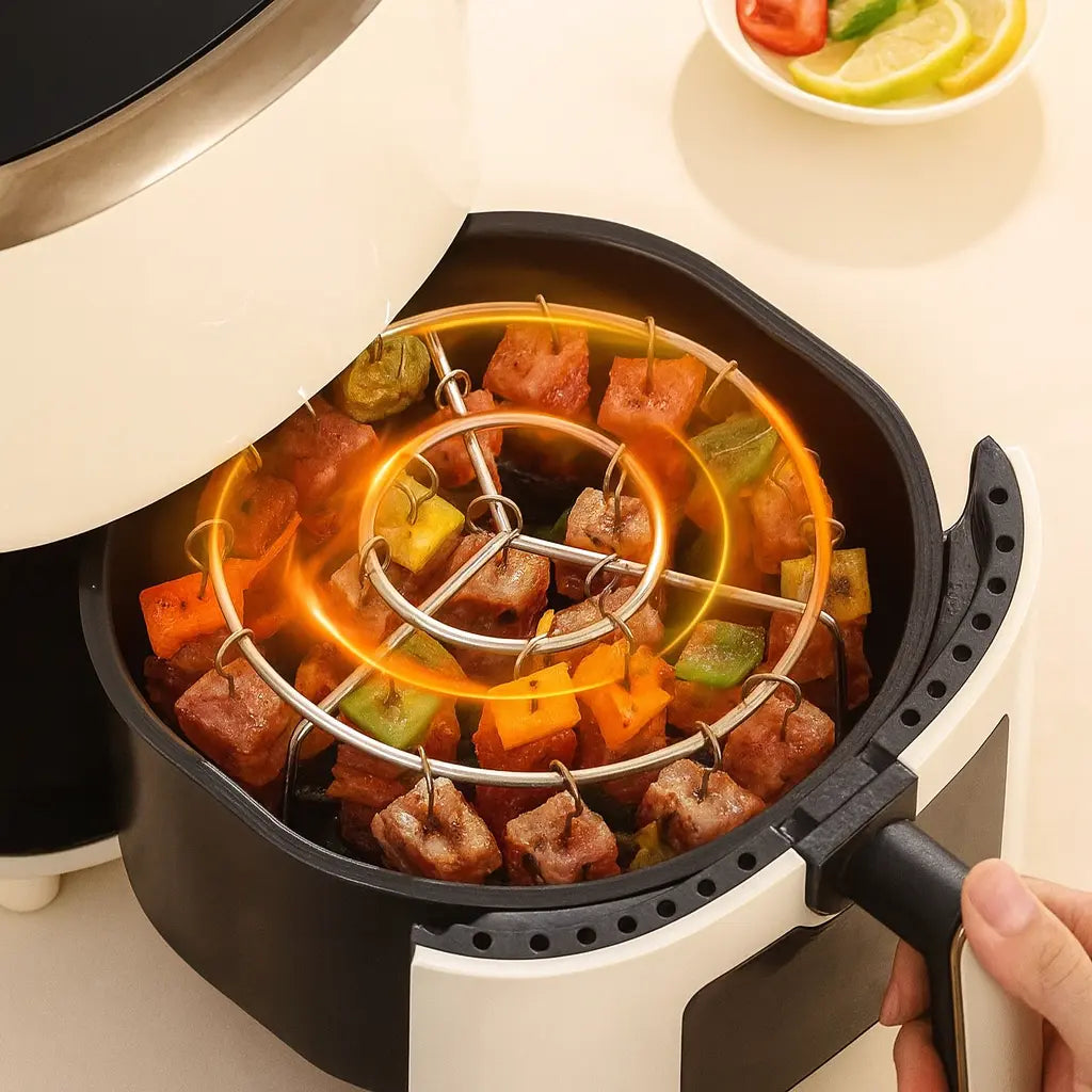 Parrilla para Air Fryer – 36 Ganchos de Acero Inoxidable