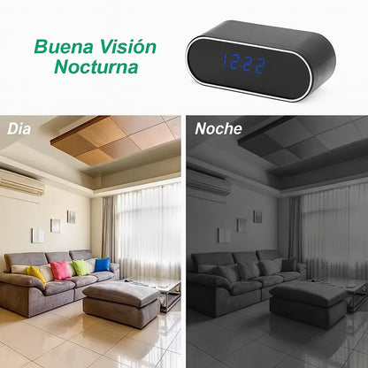 Cámara Espía en Reloj Despertador – Seguridad Discreta con WiFi y Visión Nocturna