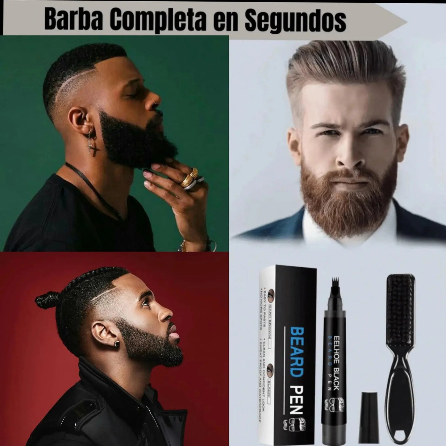 Lápiz 4 en 1 para Barba y Cejas – Perfilado Natural y Duradero