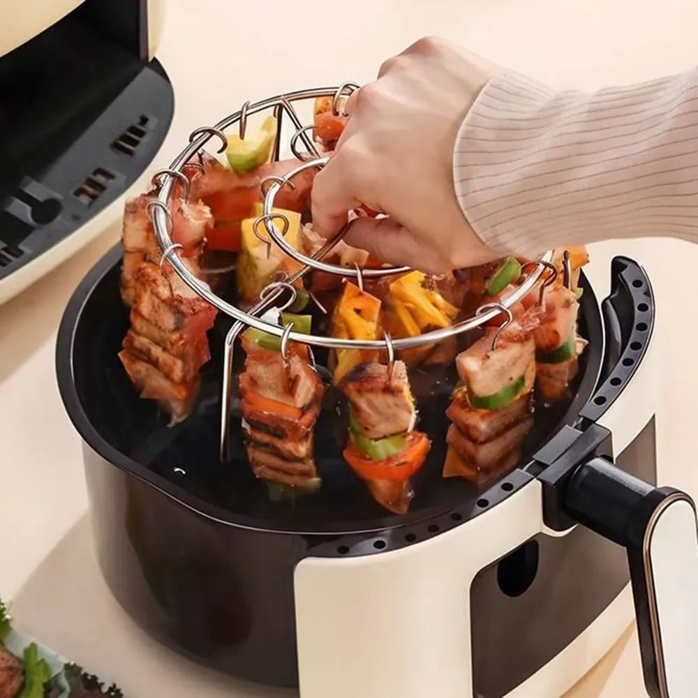 Parrilla para Air Fryer – 36 Ganchos de Acero Inoxidable